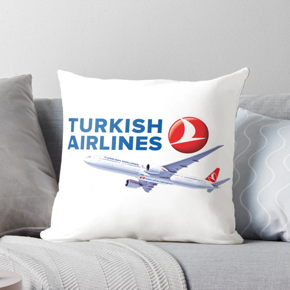 Turkish Airlines branded travel pillow with soft, high-quality design