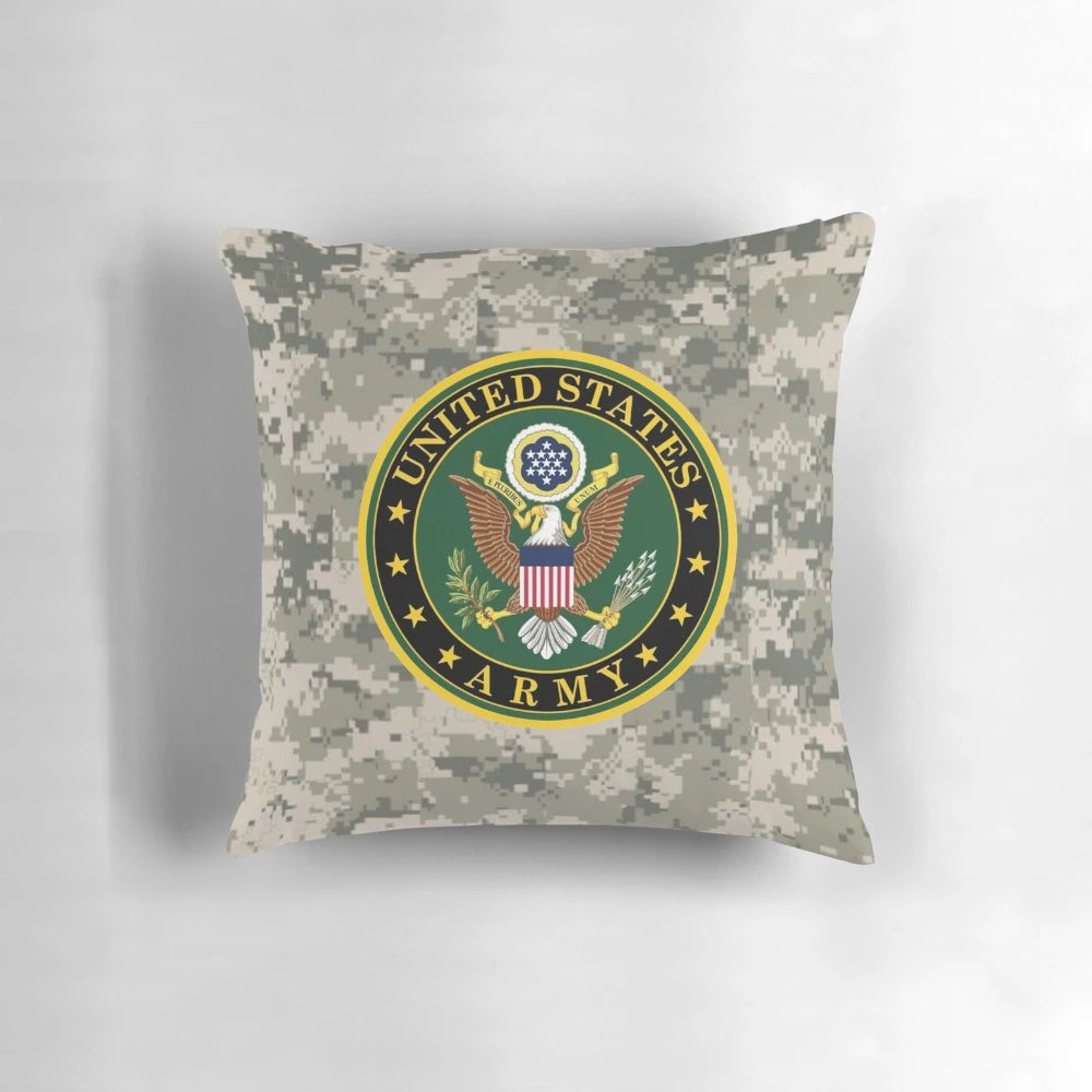 A soft, high-quality pillow featuring the iconic US Army camouflage design