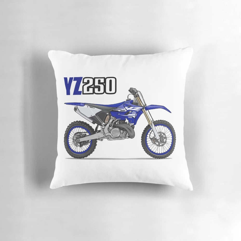 YZ250 motorcycle pillow with a soft, supportive design for motocross and dirtbike enthusiasts