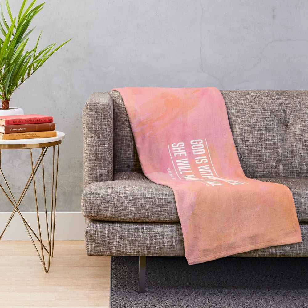 Soft and cozy plush blanket with inspirational Christian design