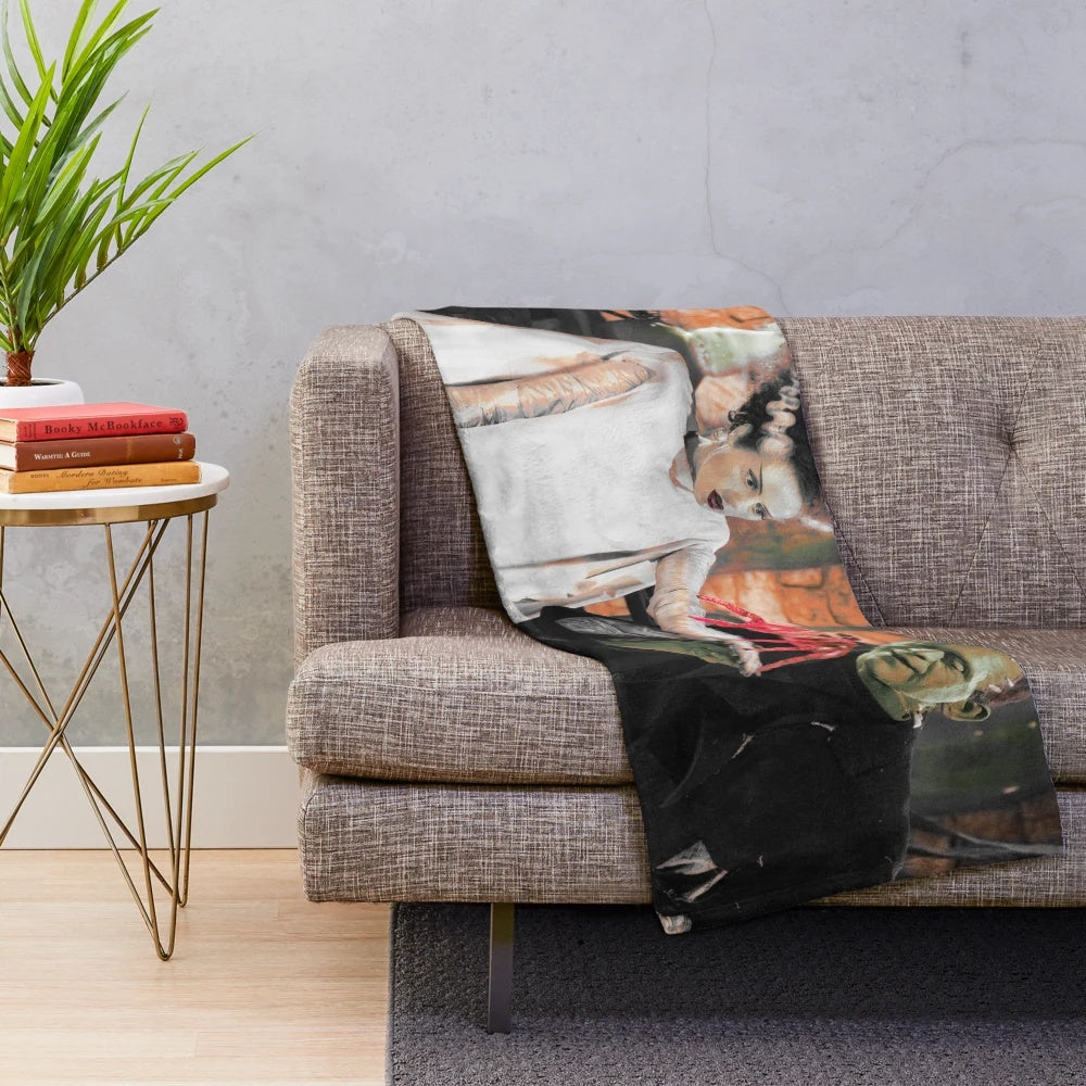 A soft and snuggly plush blanket featuring a mama art design, perfect for movie nights and overcoming fears.