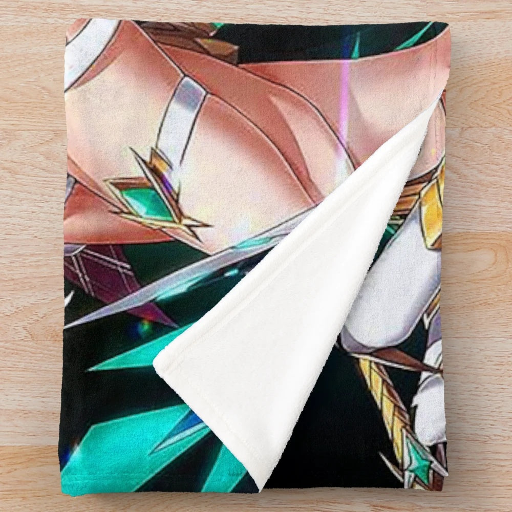 Soft and cozy plush blanket featuring an anime-style design