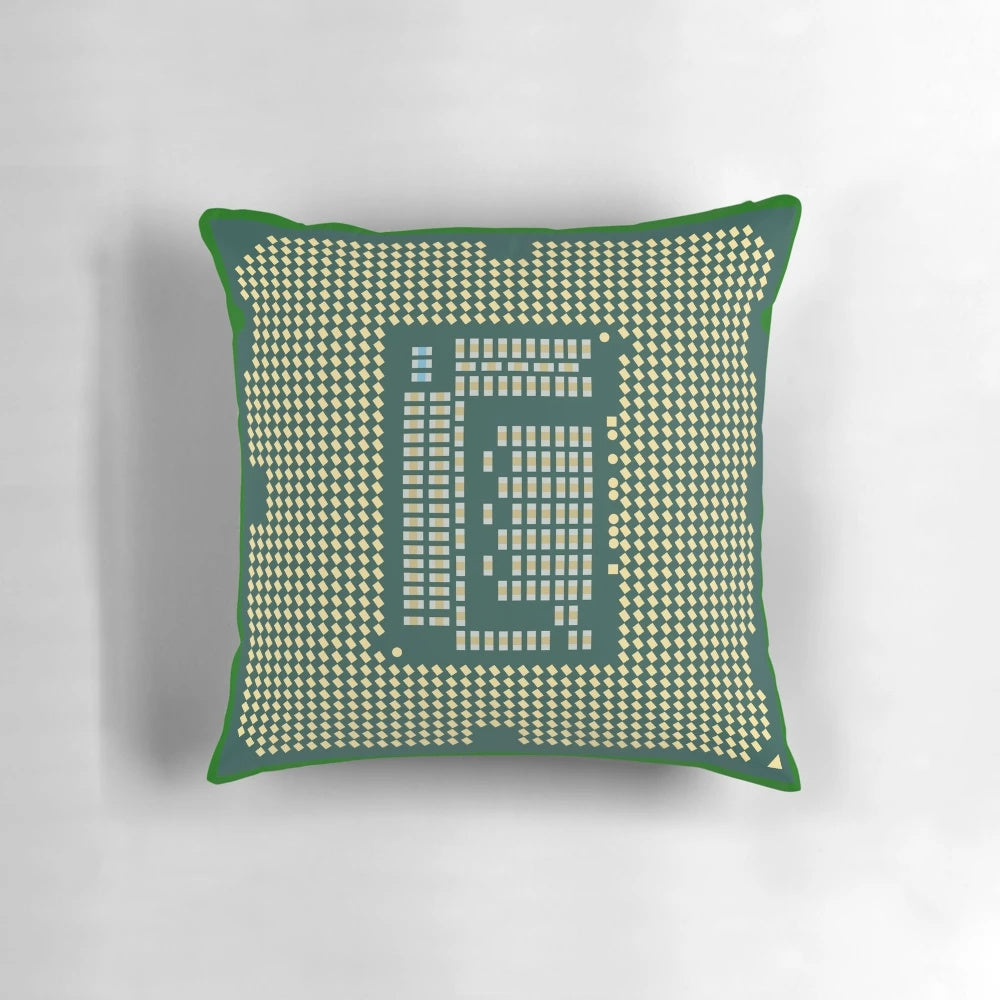 Soft, supportive pillow designed to resemble an Intel Core CPU processor
