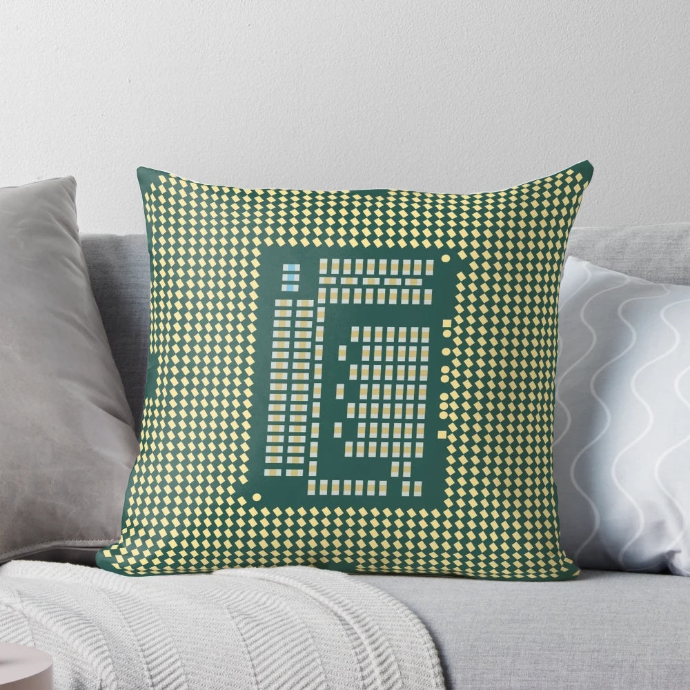 Soft, supportive pillow designed to resemble an Intel Core CPU processor