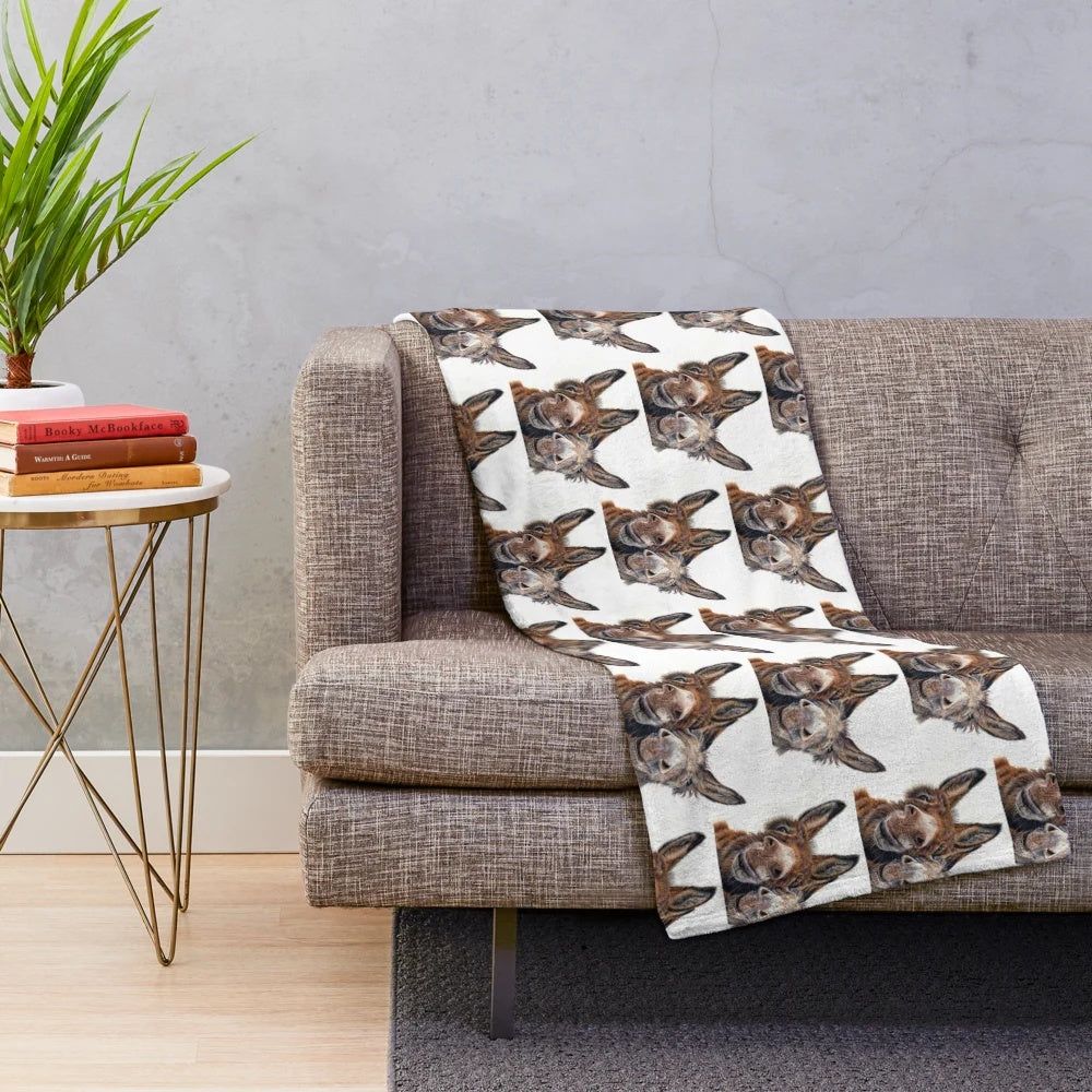 Soft and cuddly donkey plush blanket with a Hee Haw inspired design