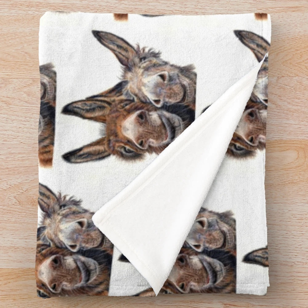 Soft and cuddly donkey plush blanket with a Hee Haw inspired design