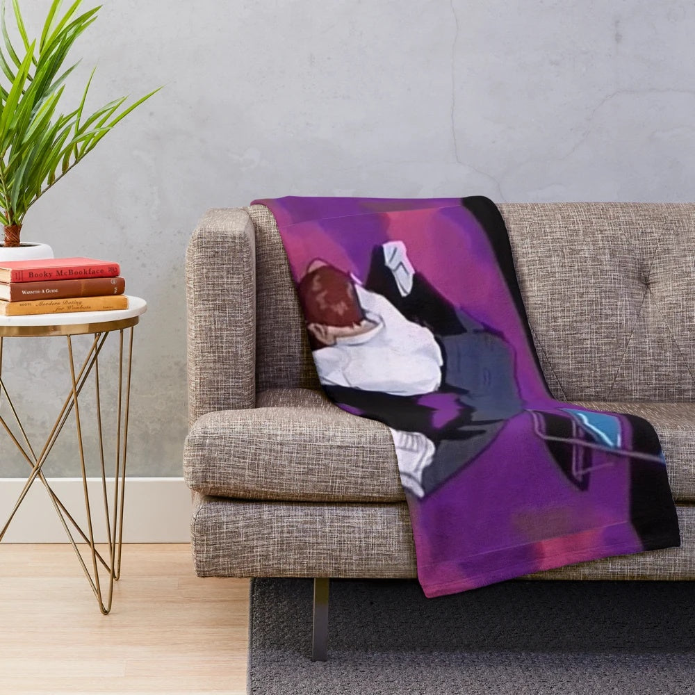 Soft and cozy Evangelion Shinji plush blanket for anime lovers
