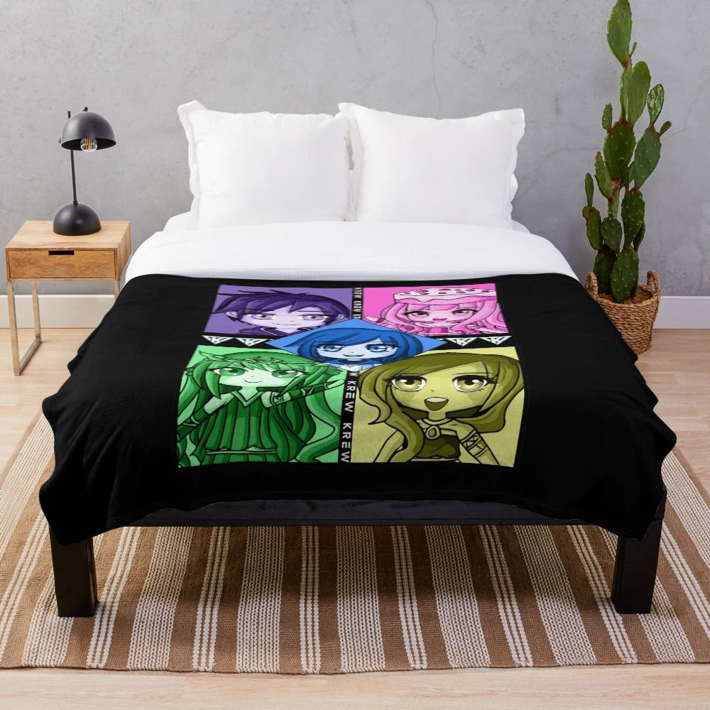 Soft and cozy plush blanket featuring the Funneh Krew design