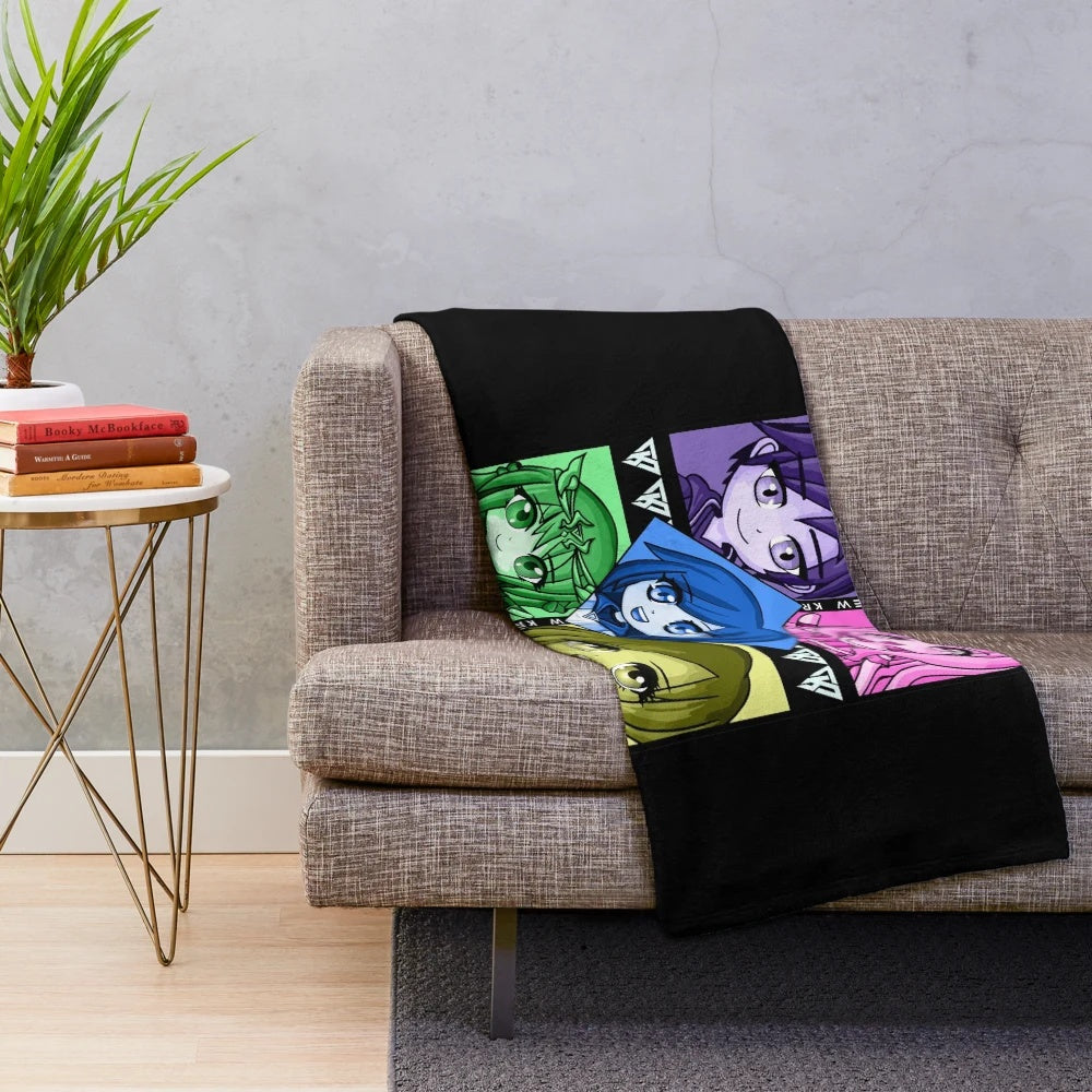 Soft and cozy plush blanket featuring the Funneh Krew design