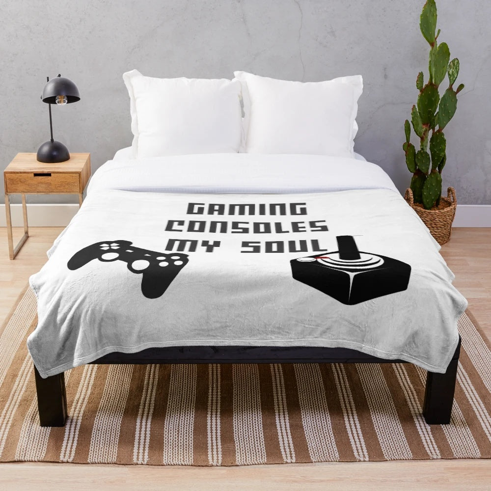 Gaming console-themed plush blanket