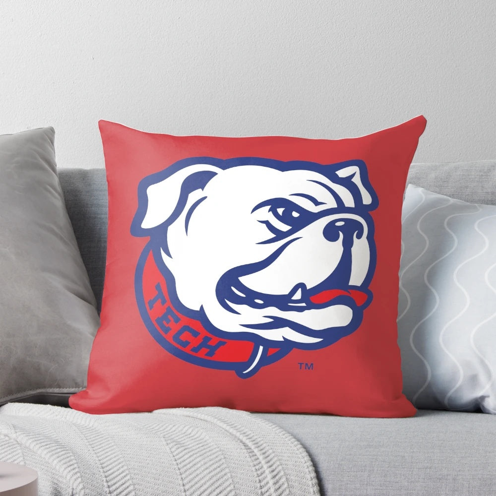 Louisiana Bulldogs football themed decorative pillow