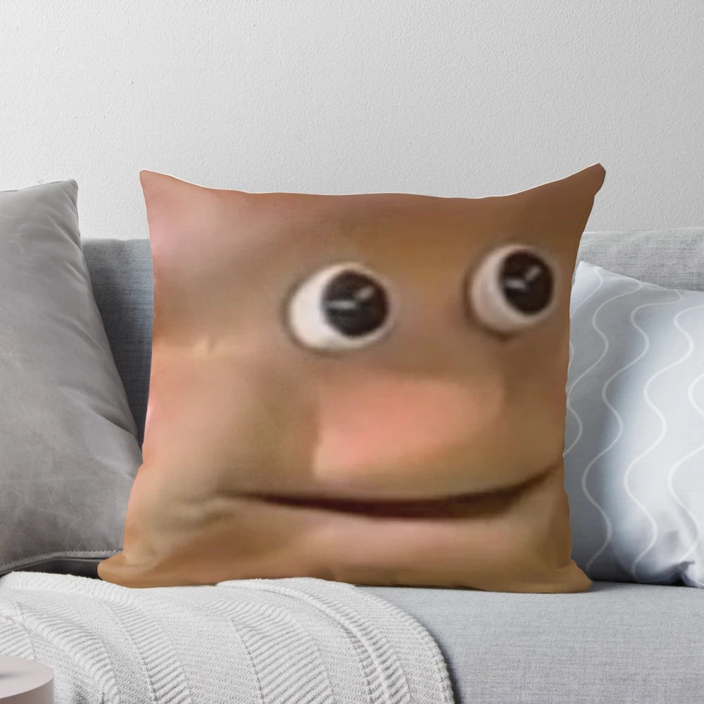 Humorous meme-inspired loaf-shaped pillow
