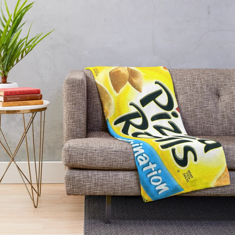 Soft and cozy pizza rolls-themed plush blanket