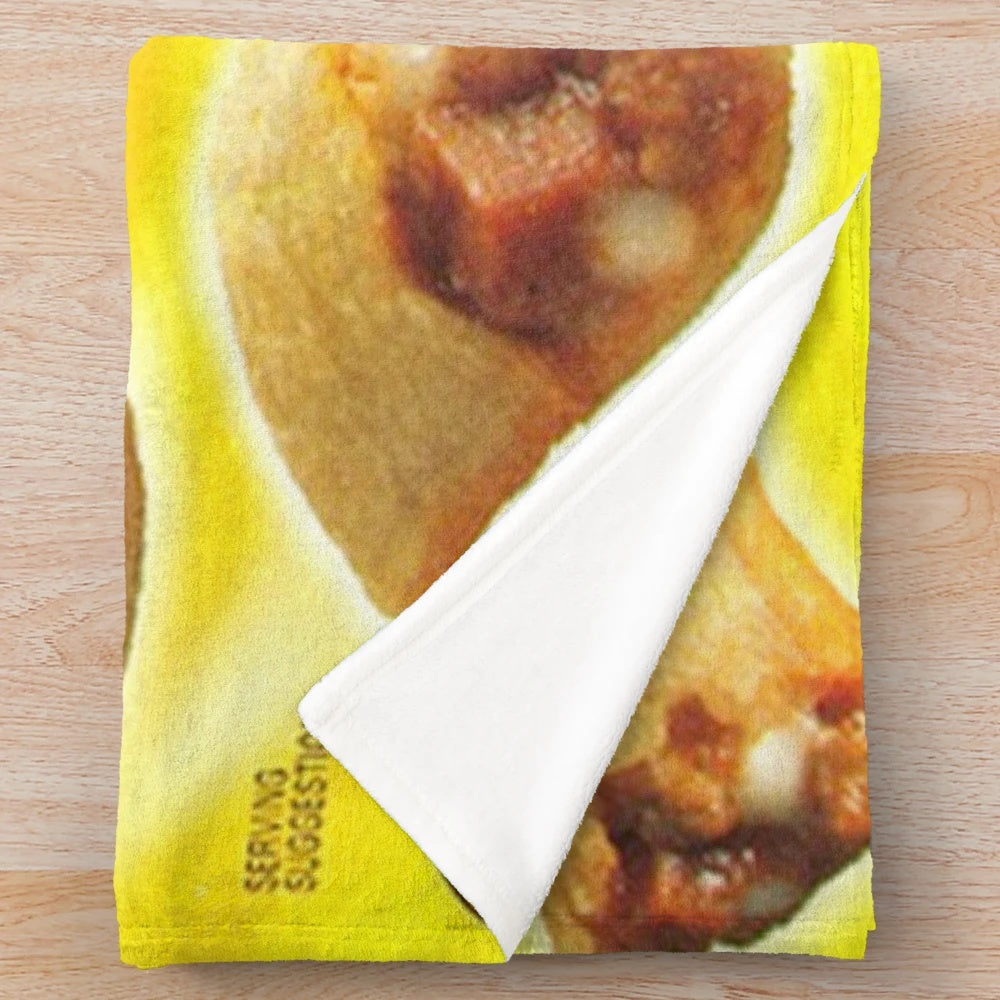Soft and cozy pizza rolls-themed plush blanket