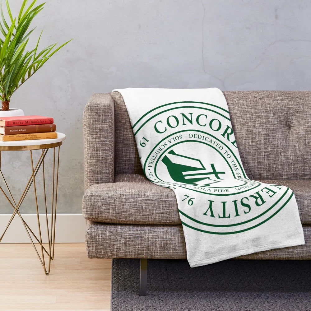 Concordia University Irvine plush blanket for students and teachers