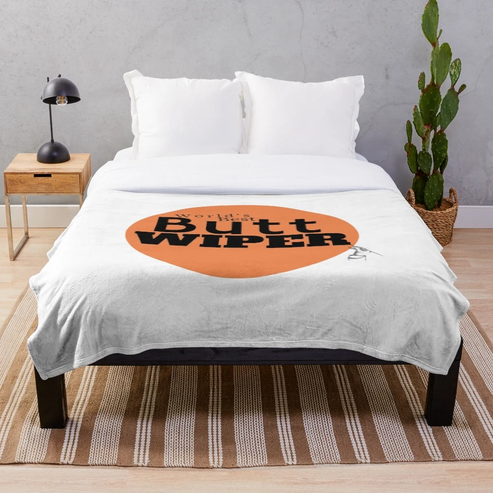 Plush blanket with funny nursing-themed design