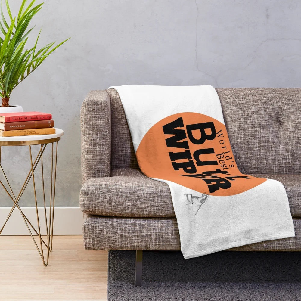 Plush blanket with funny nursing-themed design
