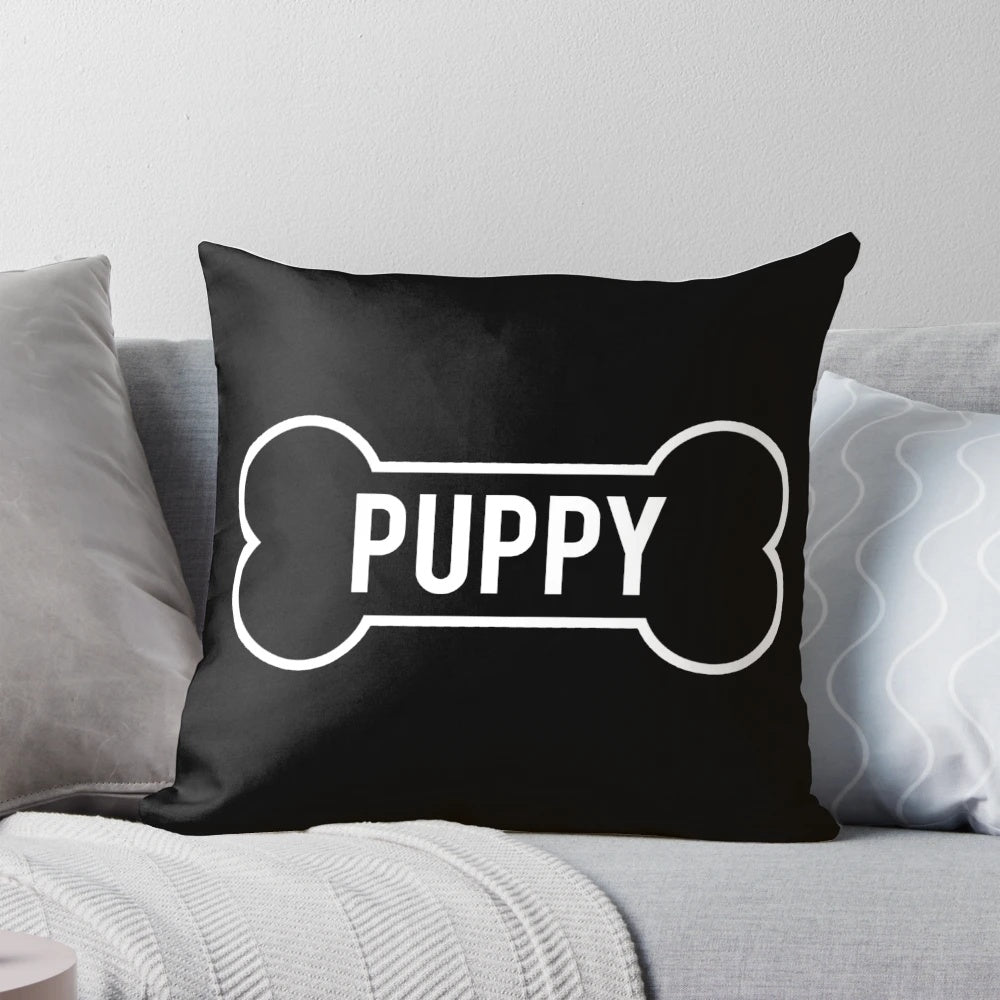 Plush pillow featuring a puppy design, perfect for pup play and BDSM enthusiasts