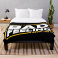 Plush blanket with a star wars parody design and an astro astronaut figure