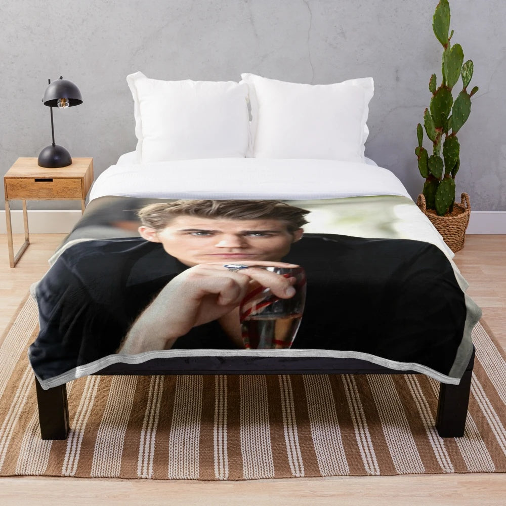 Stefan-inspired plush blanket in a cozy and soft design