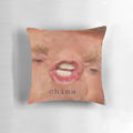 Soft, plush Trump China pillow with caricature face design