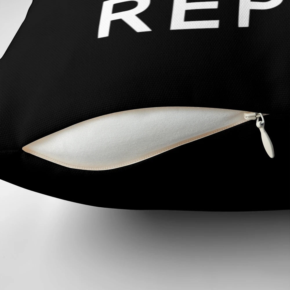 Soft, plush pillow with the text "Eat Sleep Game Repeat" for video game enthusiasts