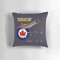 Canadian Avro CF-105 Arrow Pillow, featuring the legendary jet fighter aircraft of the Royal Canadian Air Force