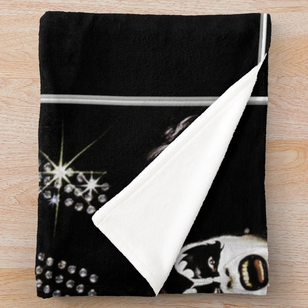 KISS band inspired plush blanket featuring their 1974 album cover