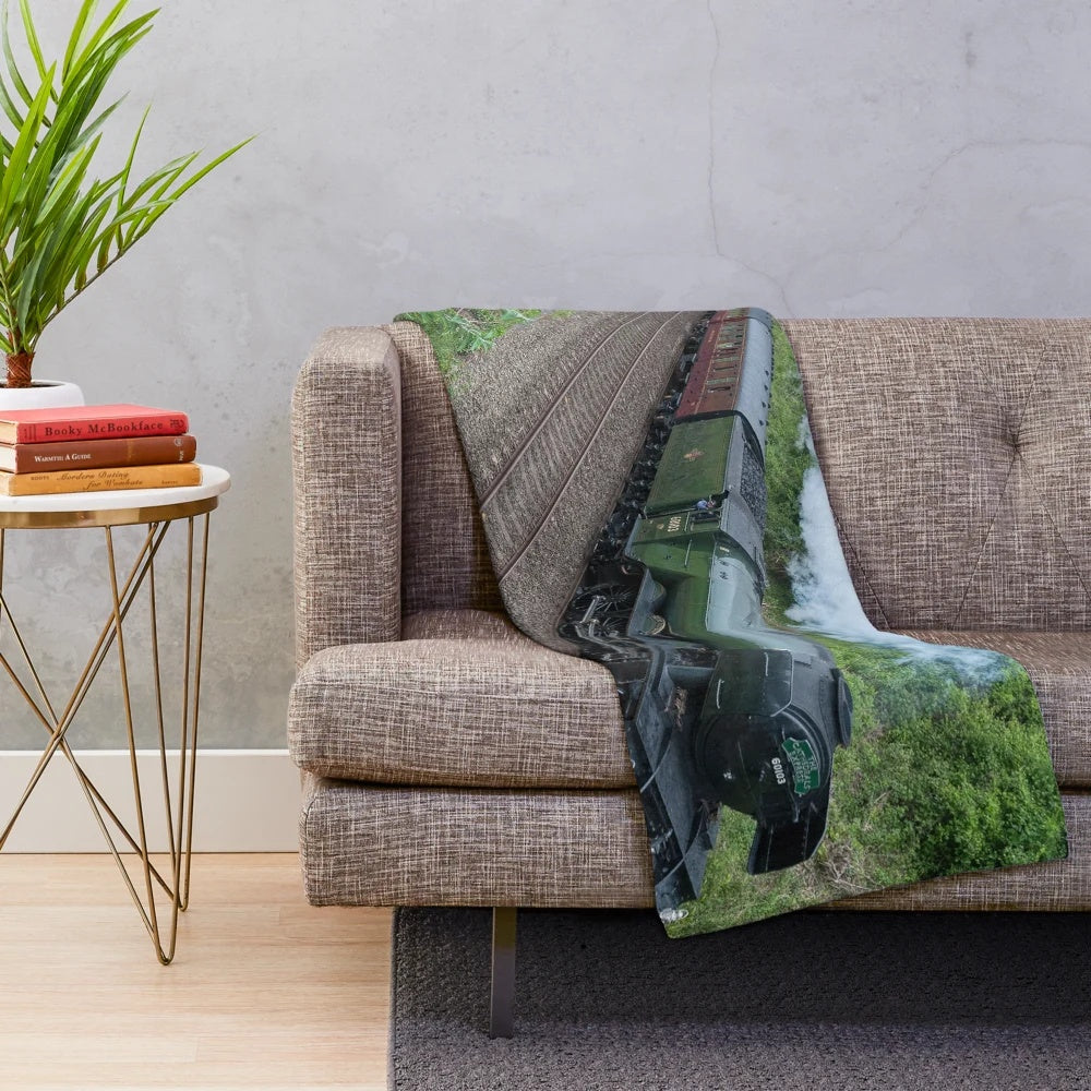 Flying Scotsman steam train on a plush blanket for railway enthusiasts
