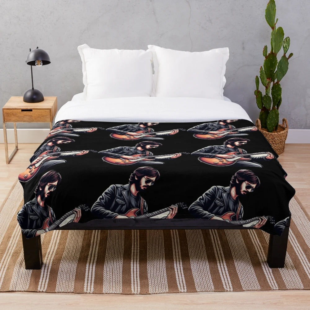 Barış Manço Turkish Cultural Icon Plush Blanket