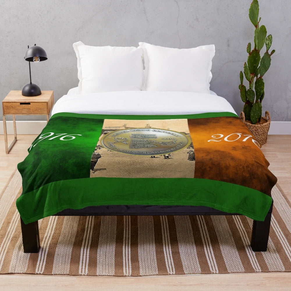 Plush blanket commemorating the 1916 Easter Rising in Ireland