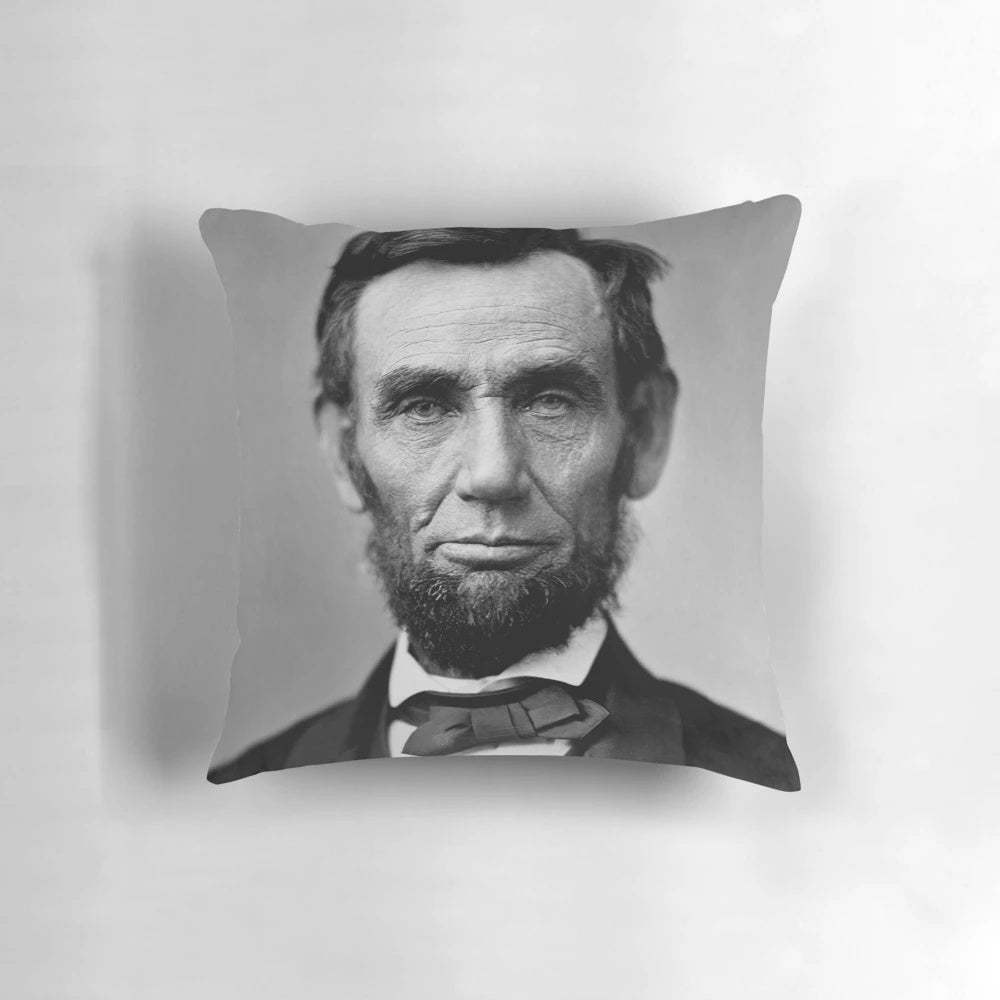 Soft, high-quality pillow featuring a detailed portrait of President Abraham Lincoln