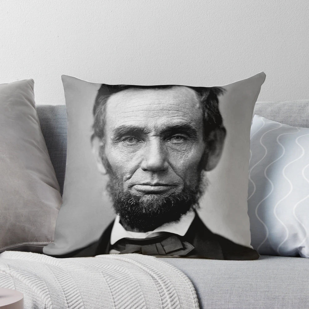 Soft, high-quality pillow featuring a detailed portrait of President Abraham Lincoln