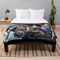 Apollo 11 plush blanket featuring lunar landing and astronaut imagery