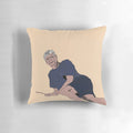 Decorative pillow featuring an illustration of former Arsenal manager Arsene Wenger
