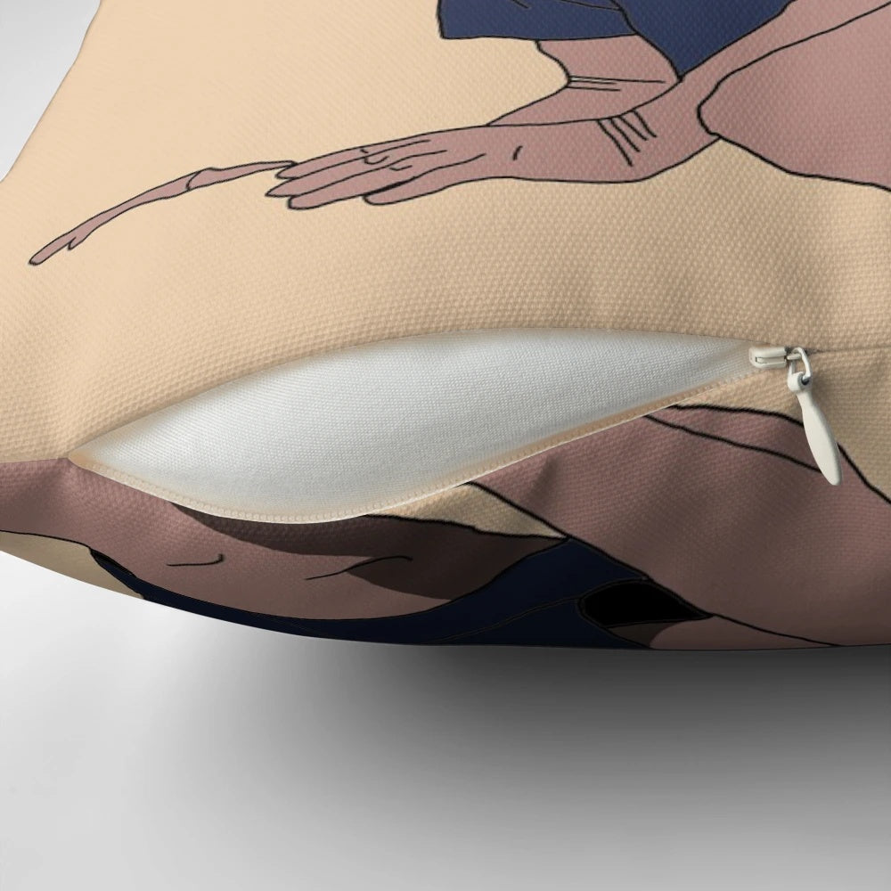 Decorative pillow featuring an illustration of former Arsenal manager Arsene Wenger