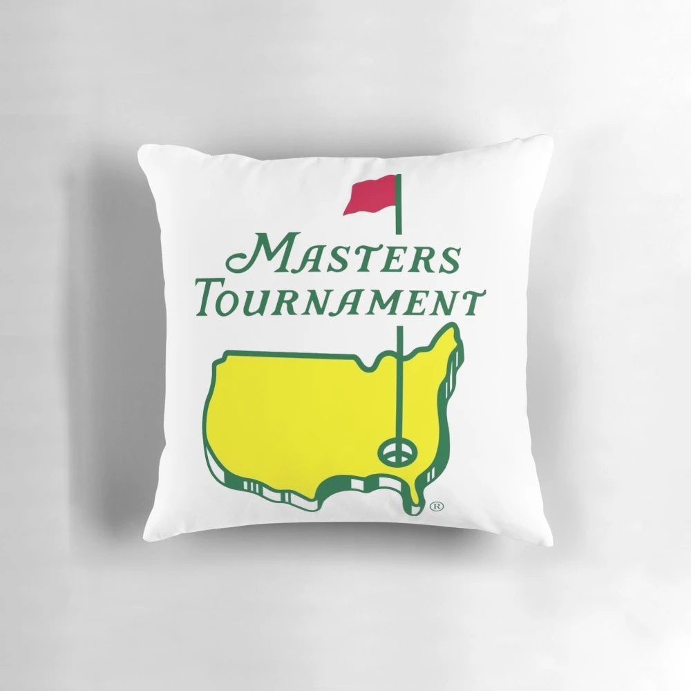 Decorative pillow featuring Augusta National-inspired design