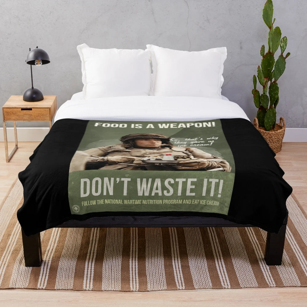 Band of Brothers inspired plush blanket with 101st Airborne design