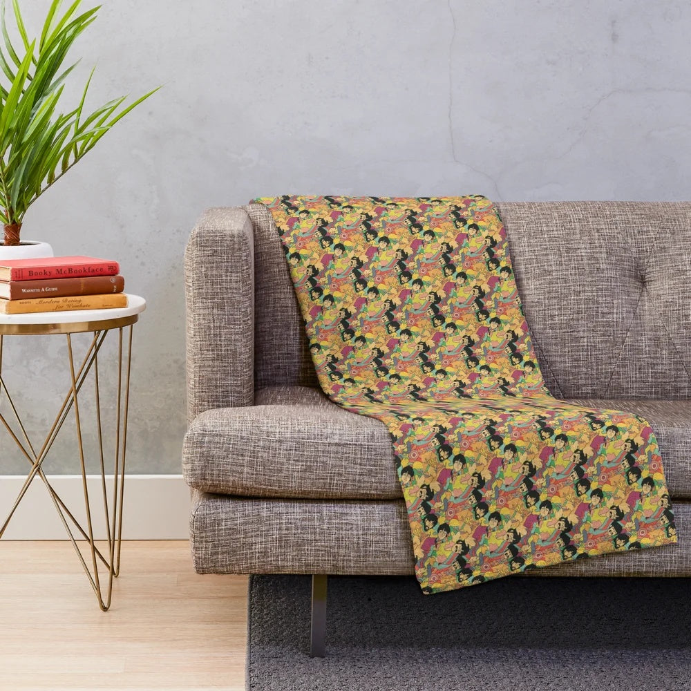 Soft and cozy Beatles-themed plush blanket