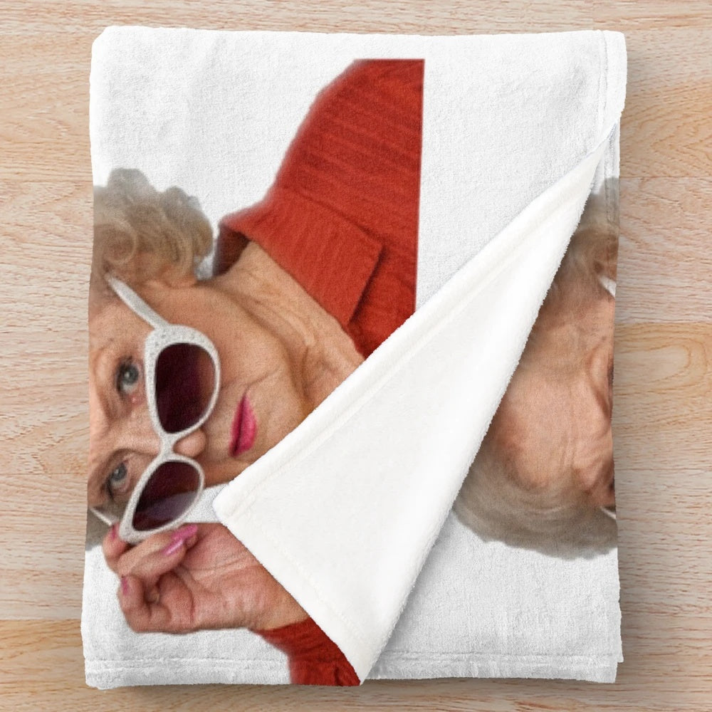 Cozy Betty White-themed plush blanket