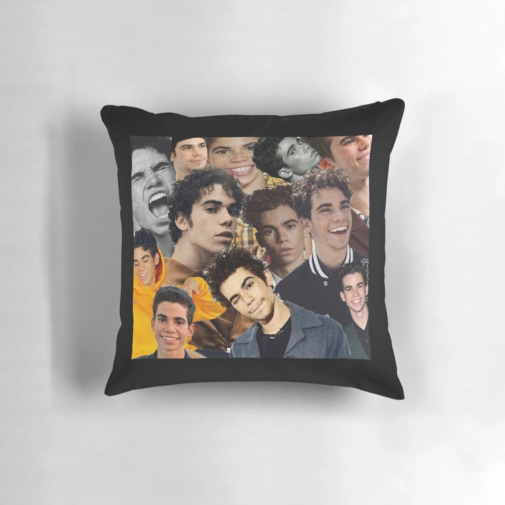 Colorful collage-style design featuring images of the late actor Cameron Boyce