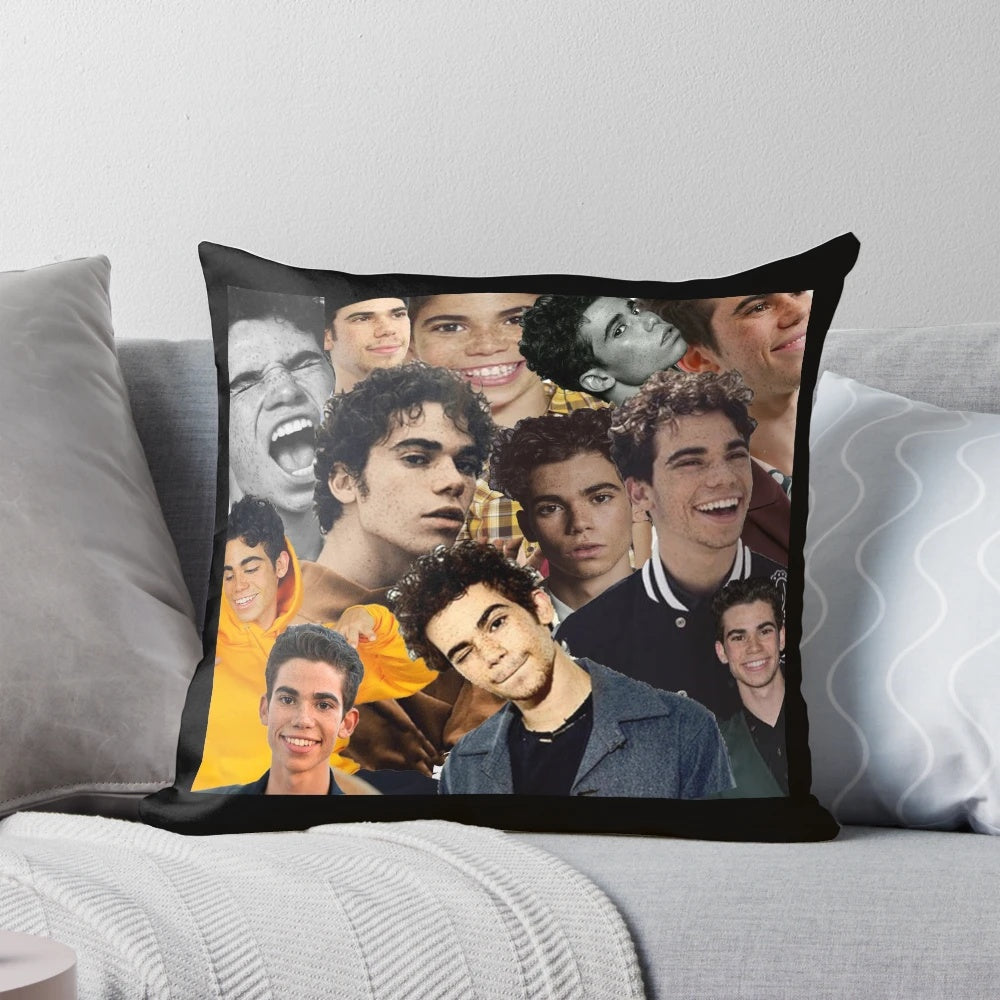 Colorful collage-style design featuring images of the late actor Cameron Boyce