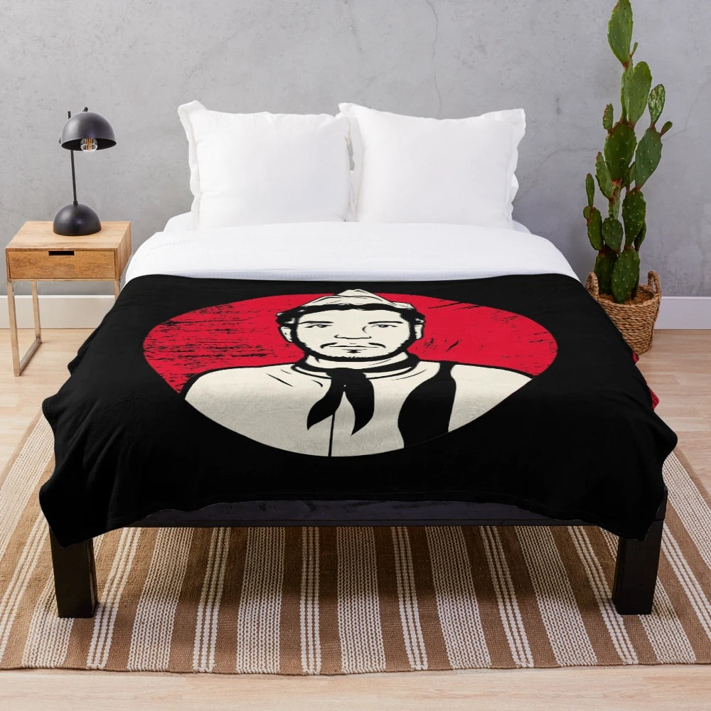 Cantinflas Mario Moreno Plush Blanket featuring Mexican cinema pop art