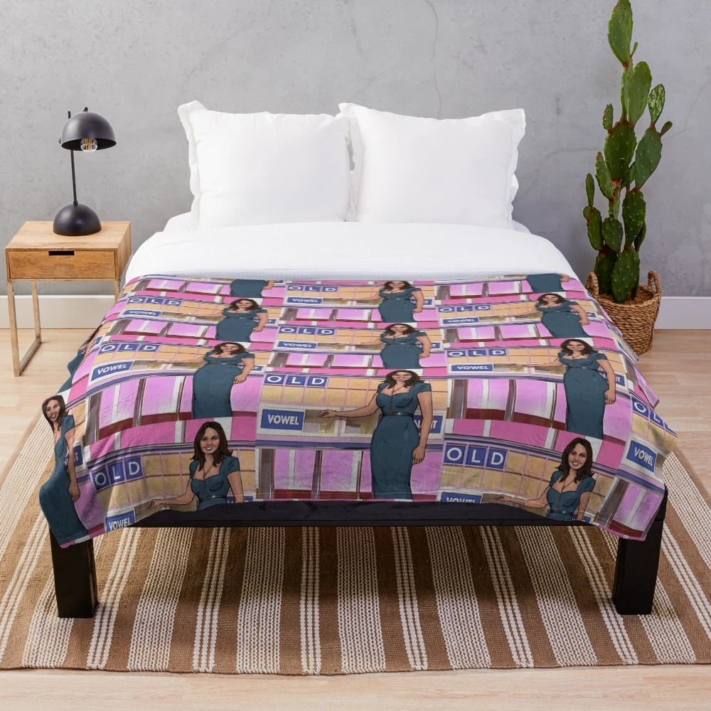 Carol Vorderman Plush Blanket for Fans of the 80s and 90s Countdown TV Presenter