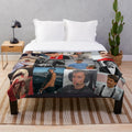 Soft and cozy plush blanket featuring a collage of Charles Leclerc fan art