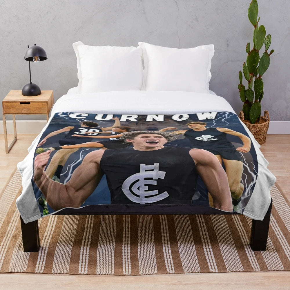 Plush blanket featuring Charlie Curnow, Carlton Football Club AFL player