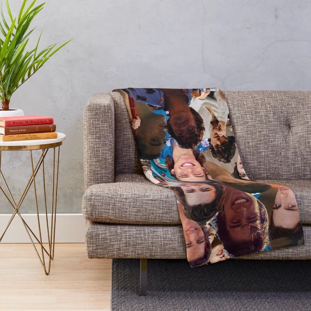 Charlie Gillespie photo collage plush blanket featuring the actor from the TV show Julie and the Phantoms