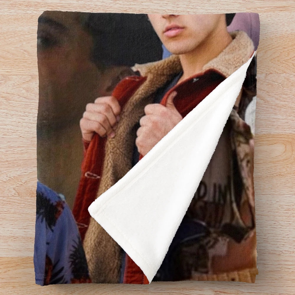 Charlie Gillespie photo collage plush blanket featuring the actor from the TV show Julie and the Phantoms