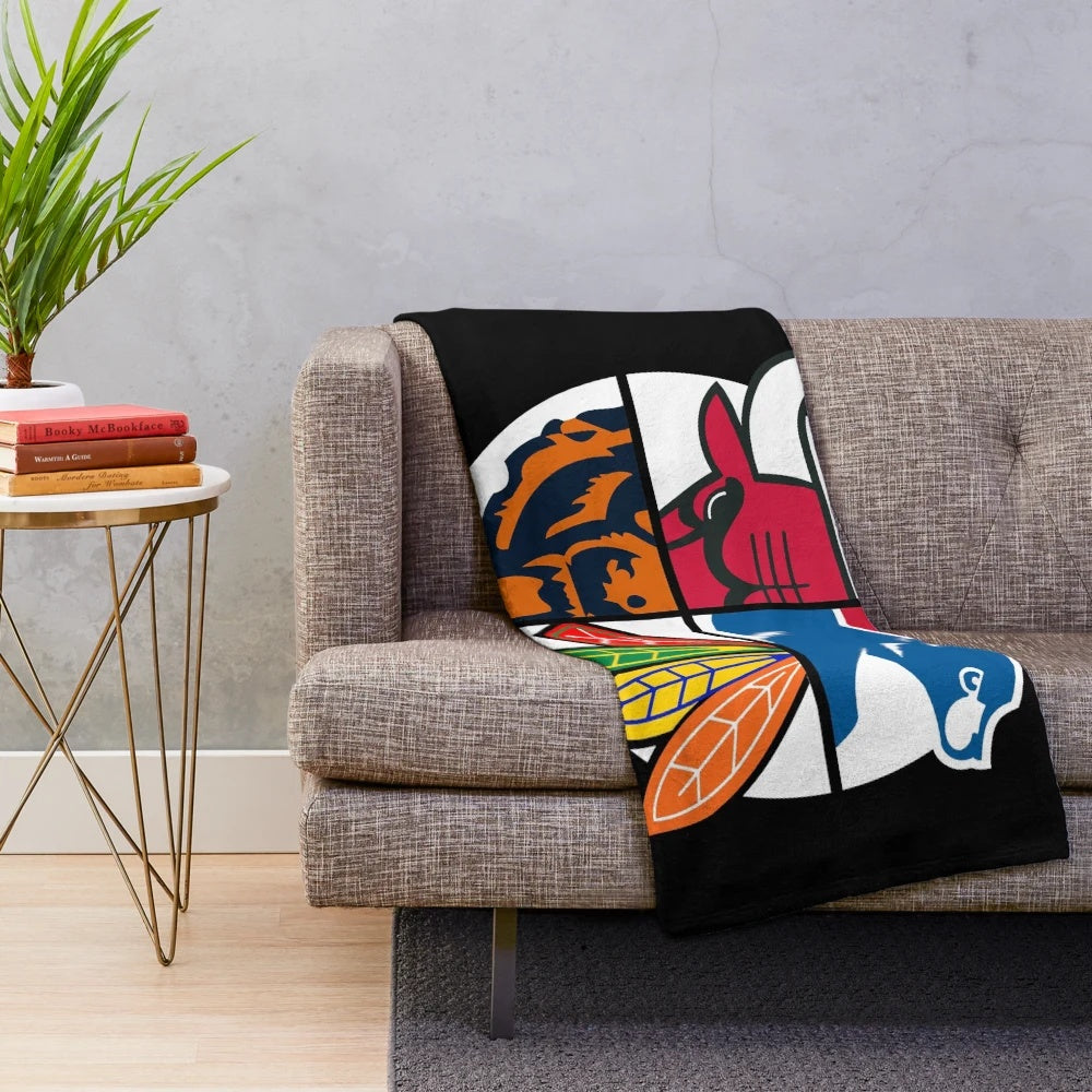 Chicago Northside sports-themed plush blanket