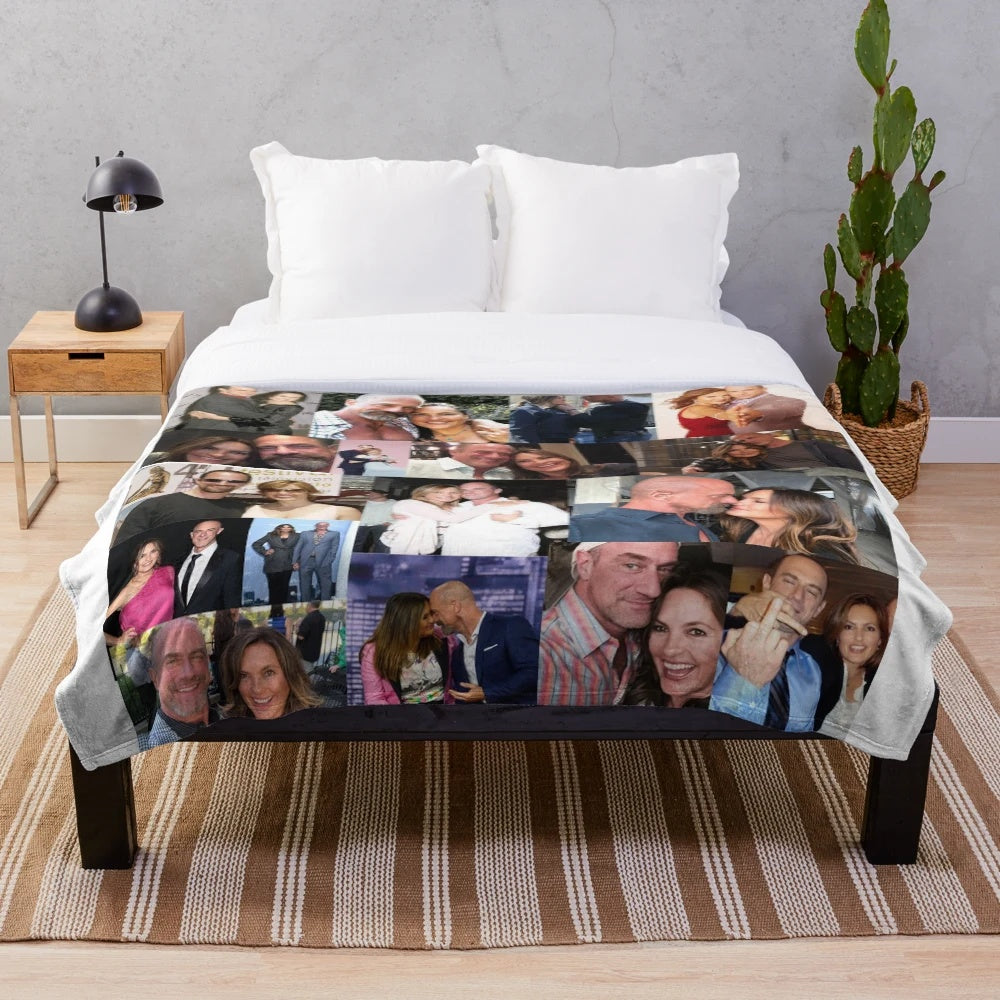 Plush blanket featuring Chris Meloni and Mariska Hargitay as Elliot Stabler and Olivia Benson from Law & Order: SVU